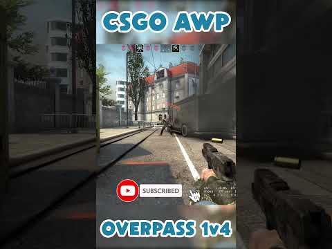 1v4 on OVERPASS with the AWP | Counter Strike: Global Offensive #shorts
