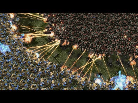 2000 COLOSSUS vs 1000 THOR – Starcraft 2 MASSIVE BATTLES