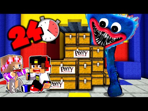 24 ЧАСА Выживание с ХАГГИ ВАГГИ Poppy Playtime в МАЙНКРАФТ ! ДЕВУШКА ВИДЕО ТРОЛЛИНГ MINECRAFT