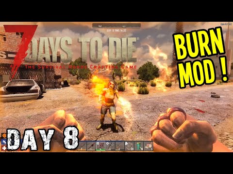 7 Days To Die | Day 8 | Flaming Fists of Fury!! (Alpha 18 Random Map Playthrough)