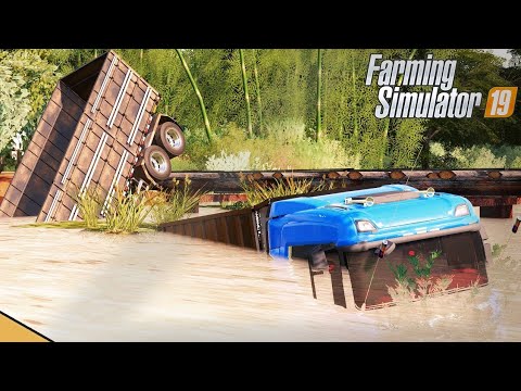 ACIDENTE COM NOSSA SCANIA NA PONTE DO RIO | Farming Simulator 19 | Recanto Mineiro – Episodio 223
