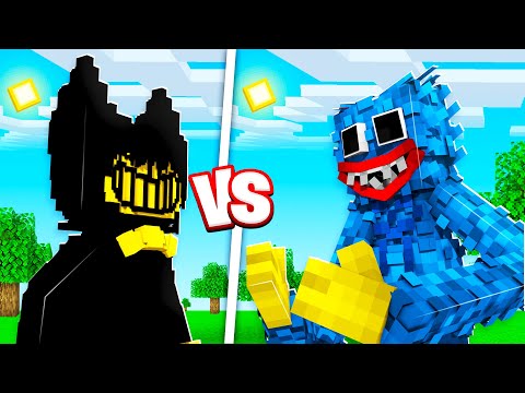 BENDY DERROTOU O HUGGY WUGGY NO MINECRAFT!!
