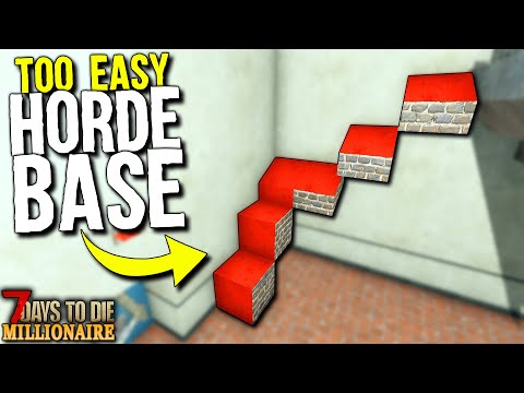 Building a HORDE BASE thats just TOO EASY! – 7 Days to Die: MILLIONAIRE! Day 9 (Let's Play Gameplay)