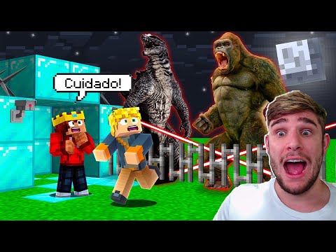 CADE DE DIAMANTE 100% SEGURA CONTRA KING KONG E GODZILA JUNTOS NO MINECRAFT! (AS 3 HORAS DA MANHÃ)