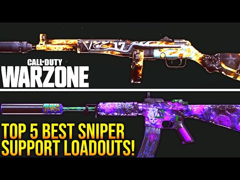 Call Of Duty WARZONE: TOP 5 BEST SNIPER SUPPORT LOADOUTS! (WARZONE Best Setups)