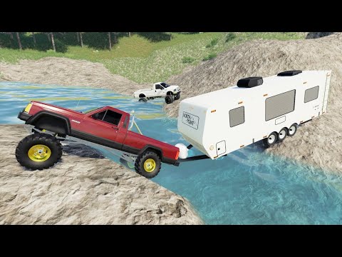 Camping on dangerous mountain path | Farming Simulator 19 camping and mudding