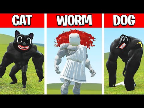 CARTOON CAT vs DOG vs BRIDGE WORM (Garry's Mod)