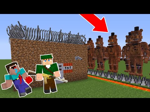 CASA PROTEGIDA CONTRA EXÉRCITO DE FREDDY NO MINECRAFT!! SALVEI O NOOB? (Five Nights at Freddy's)