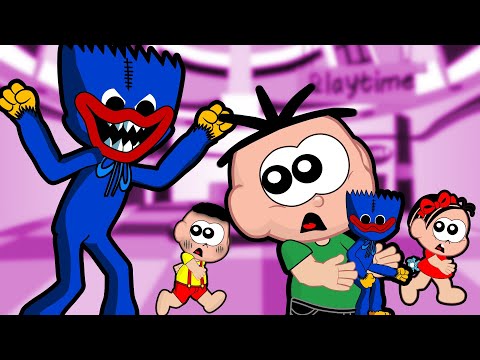 Cascão e Cebolinha Com Huggy Wuggy – Poppy Playtime – O Brinquedo do Mal – Desenho Animado