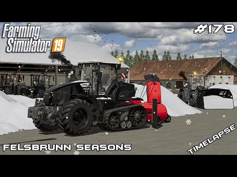 Cleaning first SNOW fall of year | Animals on Felsbrunn Seasons | Farming Simulator 19 | Episode 178