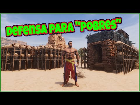 CONAN EXILES #🛠️ DEFENSA PARA POBRES 😆 GAMEPLAY ESPAÑOL