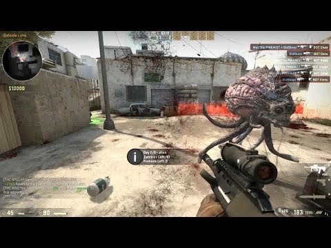 Counter Strike Global Offensive Zombie Riot mod online gameplay on Dust 2