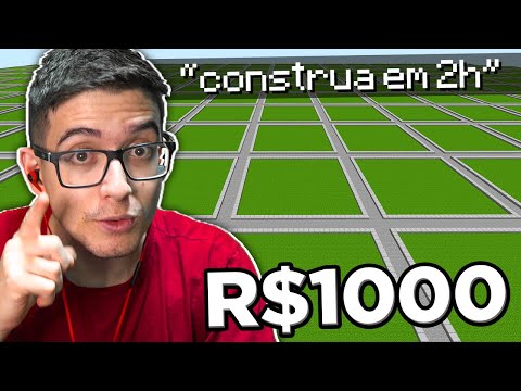 DEI UM TERRENO PARA 100 PESSOAS CONSTRUIREM VALENDO R$1000 (Minecraft)