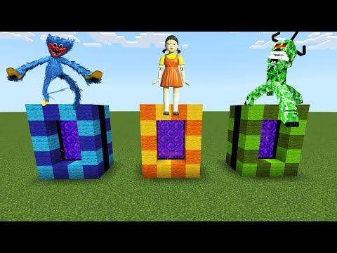 DO NOT CHOOSE THE WRONG PORTAL in Minecraft (Huggy Wuggy, Squid Game Doll, and Ultra Creeper Titan)