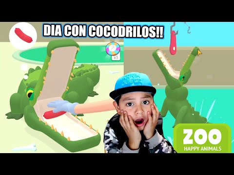 DOY DE COMER A LOS COCODRILOS | ZOO HAPPY ANIMALS | JUEGOS KARIM JUEGA