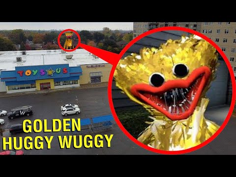DRONE CATCHES GOLDEN HUGGY WUGGY FROM POPPY PLAYTIME AT HAUNTED TOY FACTORY! (WE FOUND HIM!)