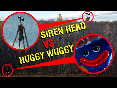 DRONE CATCHES SIREN HEAD & HUGGY WUGGY FROM POPPY PLAYTIME AT HAUNTED SCREAMING FOREST! *I SAW THEM*