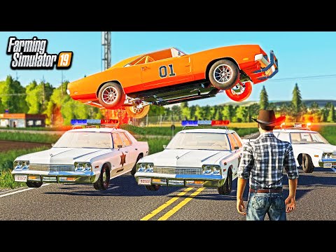 DUKES OF HAZZARD- COP CHASE & RESTORING THE GENERAL LEE! (ROLEPLAY) | FARMING SIMULATOR 2019