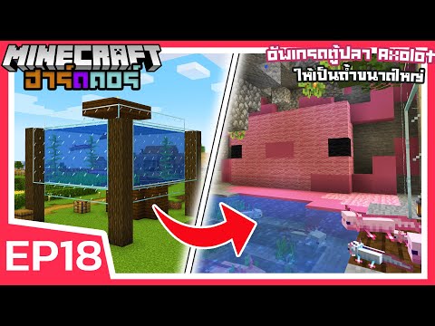 อัพเกรดตู้ปลา Axolotl ให้เป็นถ้ำขนาดใหญ่ | Minecraft ฮาร์ดคอร์ 1.17 (EP18)