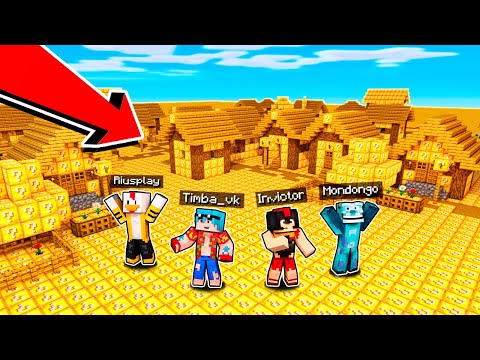 ¡ENCONTRAMOS la ALDEA DE LUCKY BLOCK en Minecraft! 😱 Los COMPAS