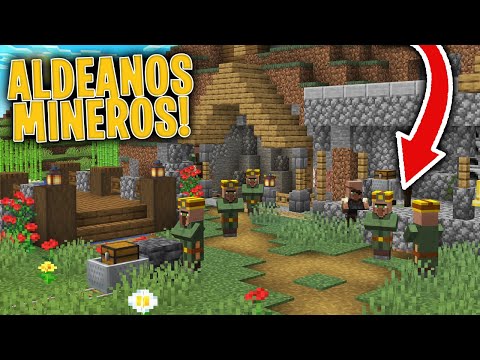 Encontramos una ALDEA de ALDEANOS MINEROS en MINECRAFT! 😂