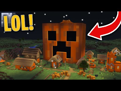 Encontramos una CALABAZA CREEPER GIGANTE en una ALDEA de MINECRAFT! 😱