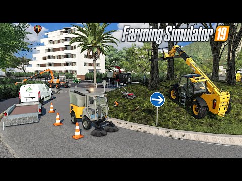 Entretien de la voirie & Tonte du rond-point | Farming Simulator 19 PAYSAGISTE