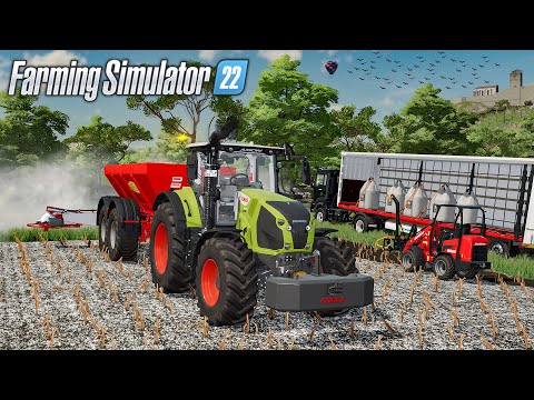 EPANDAGE de Chaux, Chargement de BigBags & Récolte de Maïs (Farming Simulator 22)