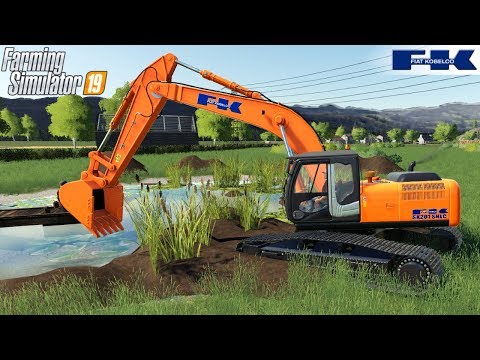 Farming Simulator 19 – FIAT KOBELCO Excavator Digs A Pond