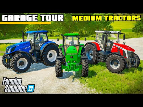 FARMING SIMULATOR 22 | Garage Tour Gameplay | Medium Tractors