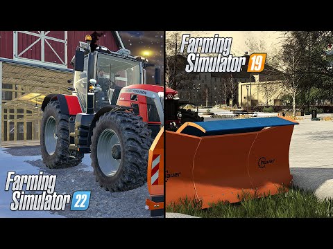 Farming Simulator 22 VS Farming Simulator 19 | Main menu theme, Snow plowing & Cultivating field