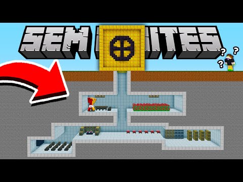 FIZ UMA BASE SECRETA DENTRO DE UM COFRE NO MINECRAFT! – Sem Limites 13