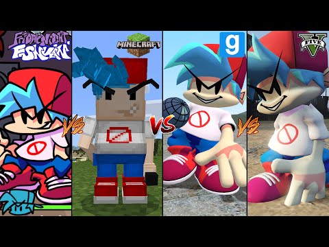 FNF BOYFRIEND VS MINECRAFT BOYFRIEND VS GMOD BOYFRIEND VS GTA 5 BOYFRIEND!! WHO IS BEST?!!