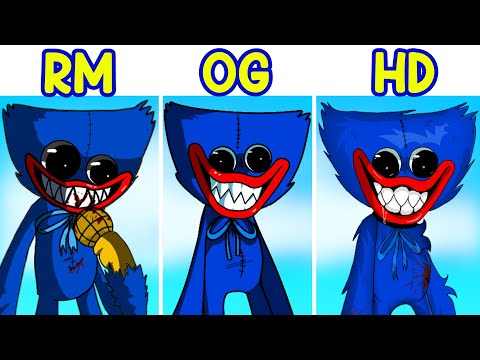 Friday Night Funkin' – Huggy Wuggy HD vs Remastered vs OG (FNF Mod) (Poppy Playtime)