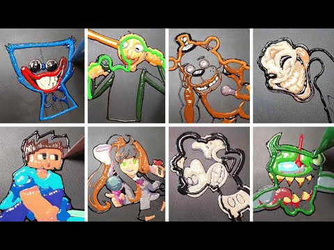 FRIDAY NIGHT FUNKIN-Pancake art Challenge/ Huggy Wuggy, Baldis, Freddy, Mr Trololo, Mine craft