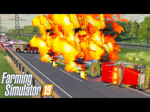 Fuel Tanker BURSTS Into Flames! (Major Accident) | Roleplay Farming Simulator 19