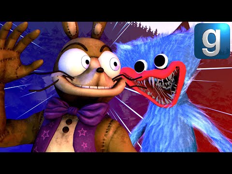Gmod FNAF | Glitchtrap Gets Hunted Down By Huggy Wuggy From Poppy Playtime!