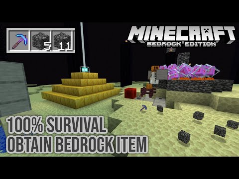 Guide to Obtaining Bedrock Item 100% Survival Minecraft Bedrock Tutorial 1.14