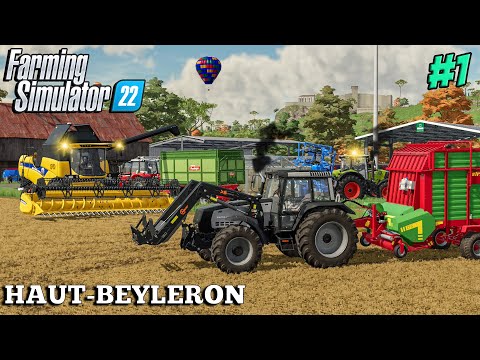 Harvesting WHEAT & Collecting STRAW | Farming on Haut-Beyleron | Farming Simulator 22