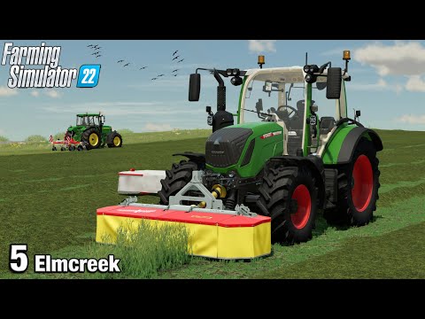 HAYMAKING, ROUND BALING AND AUTONOMOUS AI – Farming Simulator 22 FS22 Elmcreek Ep 5
