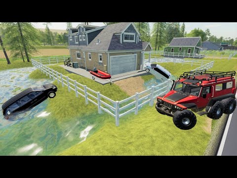 Huge storm floods houses and creates sinkhole | Farming Simulator 19