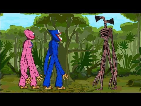 Huggy Wuggy, Kissy Wissy vs Siren Head. Poppy Play Time Animation