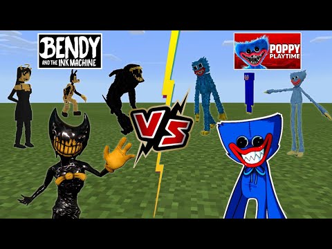 Huggy Wuggy Poppy Play Time VS Bendy and the Ink Machine [BATIM] Minecraft PE