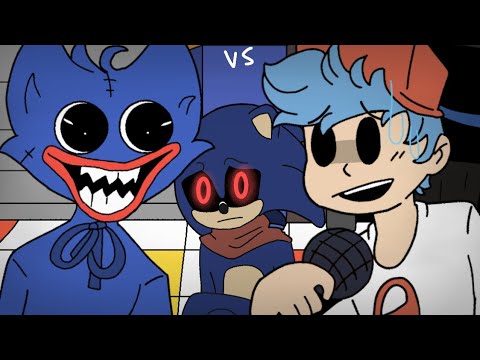 Huggy wuggy vs boyfriend and sonic kid ( friday night funkin ) season 2 episode 1