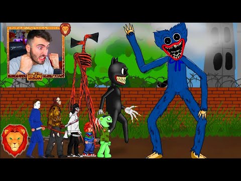 HUGGY WUGGY VS TODOS LOS CREEPYPASTAS *MUY EPICO* LA BATALLA DEFINITIVA 😱 | REACCION LEON PICARON