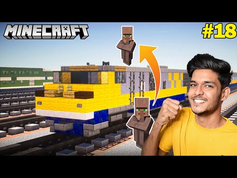 I BUILD TRAIN NETWORK TO TRANSPORT VILLAGERS FROM VILLAGE TO MY CASTLE | MINECRAFT GAMEPLAY  #18