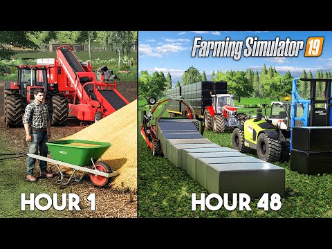 I spent 48 HOURS to make EASY MONEY in Farming Simulator 19 (Maïze Straw, Wrapped bales, …)