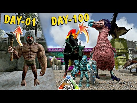 I Survive 100 Day In Ark Survival Evolved Mobile Snow Biom | LazySubra
