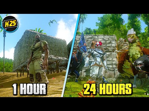 I Survived 24 Hours Overnight in HARDCORE ARK Survival Evolved(Mobile)… Here's What Happened😬