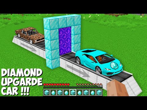 I used DIAMOND PORTAL for UPGRADE DIRT CAR TO DIAMOND CAR in Minecraft ! NEW SUPER CAR !